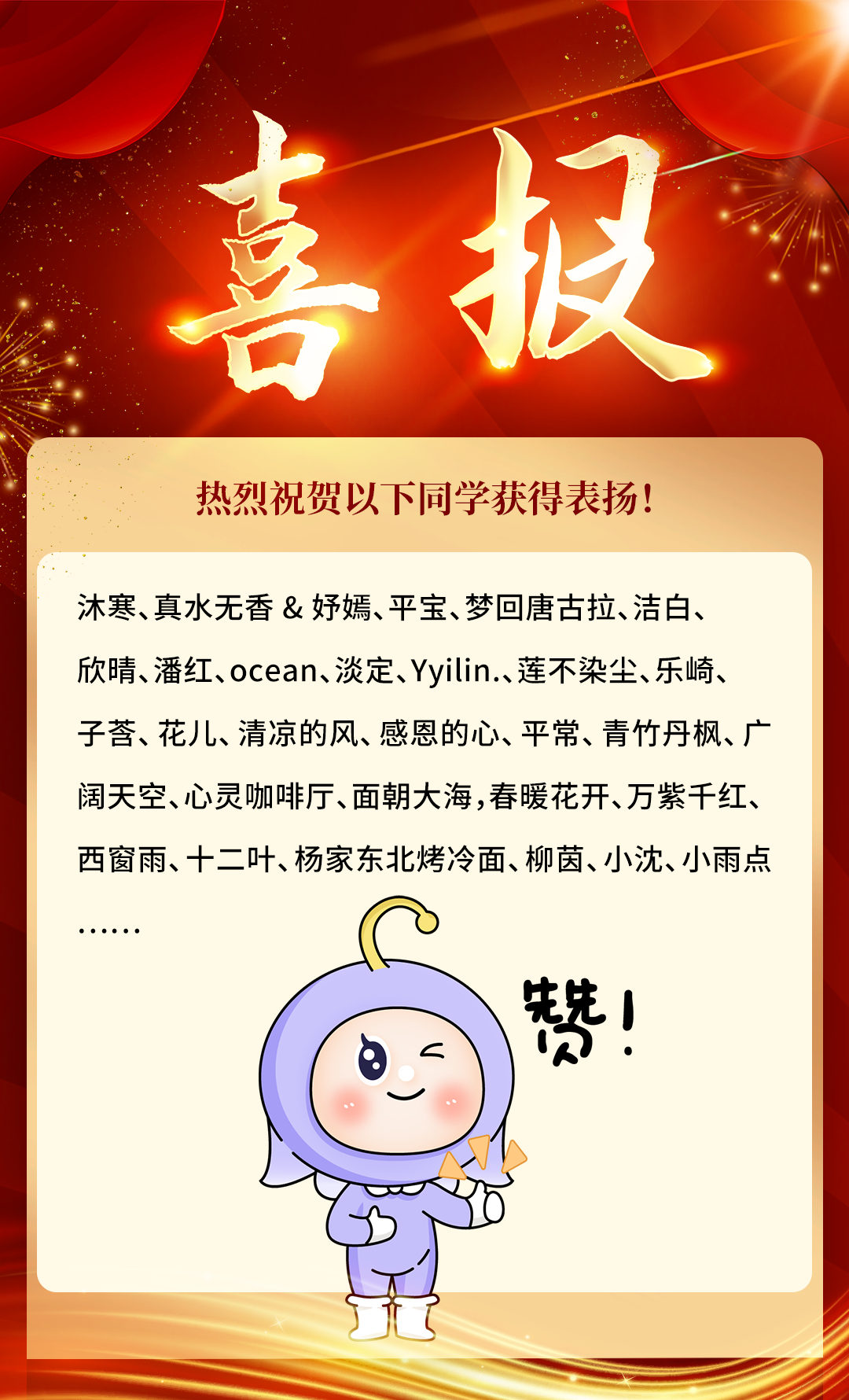 梨花声音研修院播音主持培训——晨读练声表扬名单